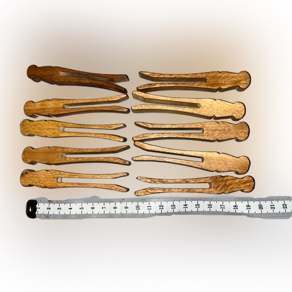 10 vintage clothes pins wood - Picture 3 of 3